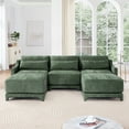 thumbnail image 3 of Newest 3-Seater Sofa with Movable Ottomans - Ergonomic Lumbar Pillow & High-Resilient Sponge for Living Room/Study, 3 of 10