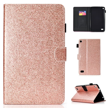 Paperwhite 1 Folio Case for Amazon Kindle Paperwhite All Version (Not for Paperwhite 2018 10th Gen), Allytech Ultra Slim Light Glitter Leather Auto Sleep Wake Smart Cover for Kindle Paperwhite 1 2 3, Rosegold ()