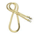 thumbnail image 1 of Collar con cadena en espiga chapado en oro, collar con cadena de plata 925, collar plano, 1 of 7