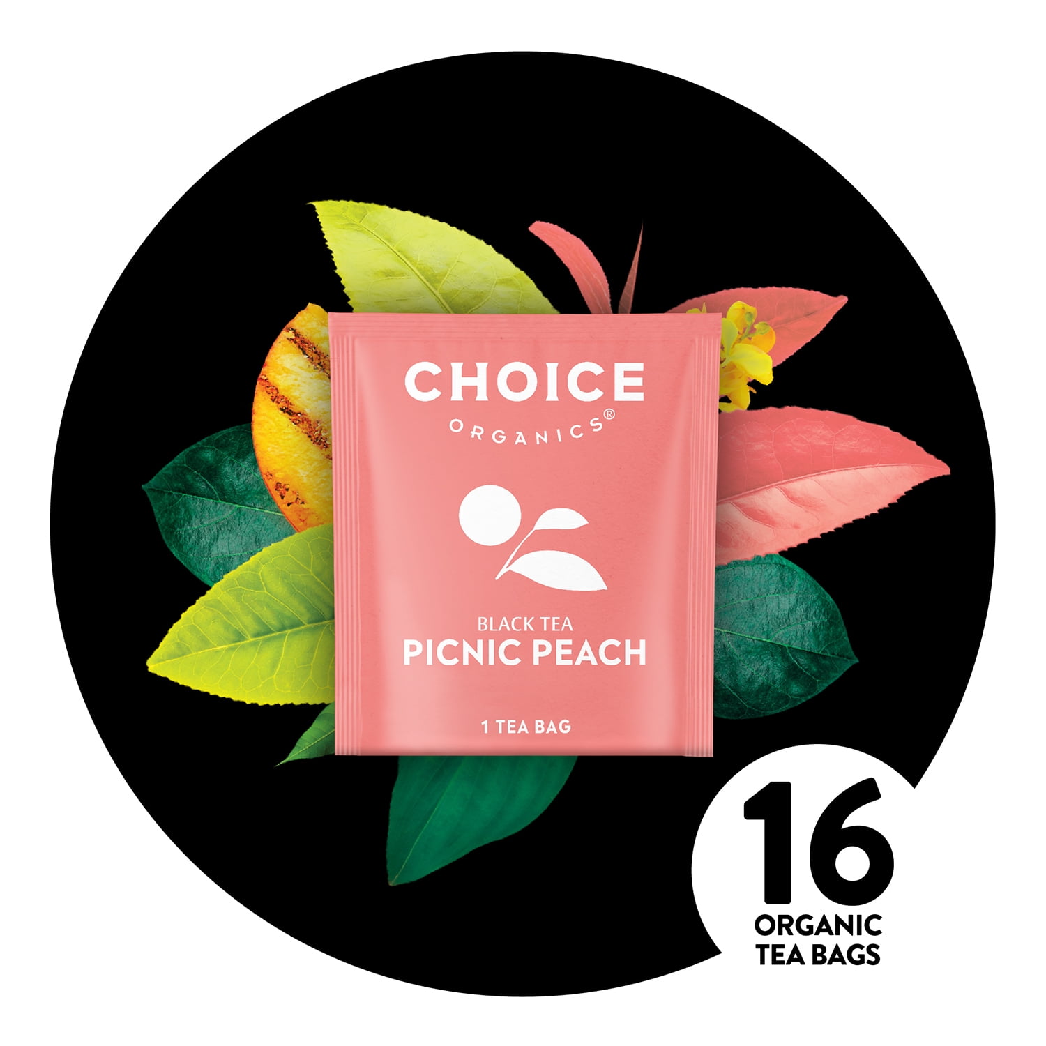 Choice Organics – Organic Picnic Peach Tea (6 Pack) – Rainforest Alliance – Contains Caffeine – 96 Organic Black Tea Bags