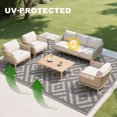 thumbnail image 4 of Outdoor Plastic Waterproof Rug 5'x 8' for Patio, Porch, Deck, Backyard, Balcony, Reversible, 4 of 11