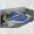 thumbnail image 6 of Vintage Blue Soft Flannel Fleece Blanket, Marine Themed Anchor and Sailboat with Grungy Design Nautical Print, Cozy Plush for Indoor and Outdoor Use, 50" x 60", Azure Blue and White, by Ambesonne, 6 of 6