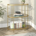 thumbnail image 2 of Evelyn&Zoe Leif 30'' Wide Oval Bookcase, Brass, 2 of 7
