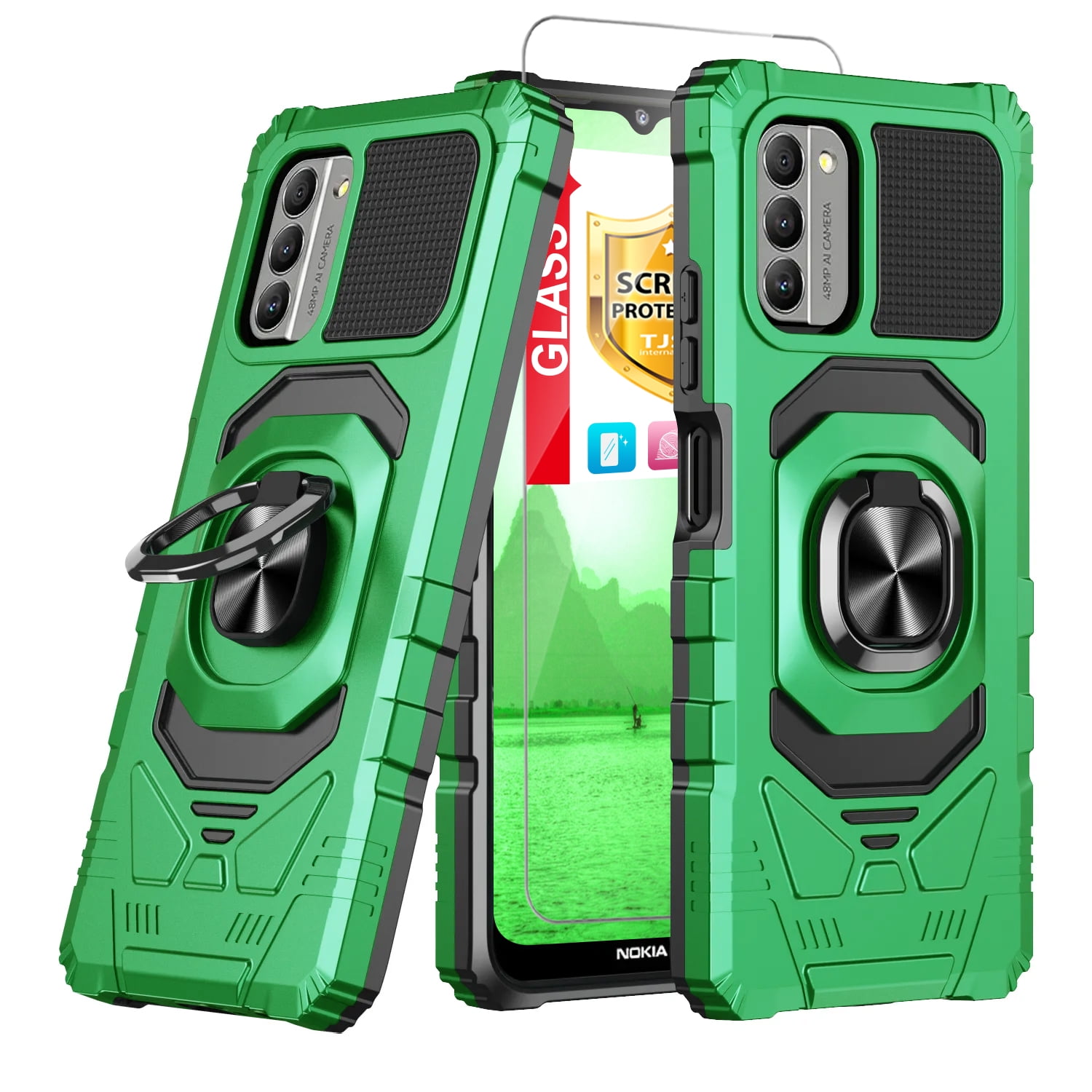 TJS for Nokia C300 / Nokia G100 Phone Case, with Tempered Glass Screen ...