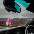 thumbnail image 4 of Accesorio de coche de bola de discoteca rosa, adorno de espejo de discoteca, accesorio de sombrero de vaquero de discoteca, bola de coche, encanto de discoteca, discoteca para coche, accesor, 4 of 5