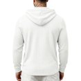thumbnail image 6 of MiYuan Mens Henley Hoodies Textured Knit Pullover Casual Long Sleeve Knit Hooded Sweatshirt with Kangaroo Pocket, 6 of 7