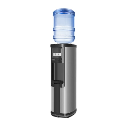 Karmas Product Top Loading Water Dispenser Hot/Cold Water Cooler Dispenser-Holds 5 Gallon Bottles, Child Safety Lock,Removable Drip Tray for Home Office,Black