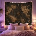 thumbnail image 2 of Dark Fantasy Map with Moon Phases and Compass, Mystical Dark Academia Style for Travel Lovers, Celestial Art, Housewarming Gift, Tapestry Wall Hanging for Study Room and Office, 2 of 7