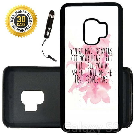Mad Custom Cherry - Custom Galaxy S9 Case (You Are Mad Bonkers Inspiration) Edge-to-Edge Rubber Black Cover Ultra Slim | Lightweight | Includes Stylus Pen by Innosub