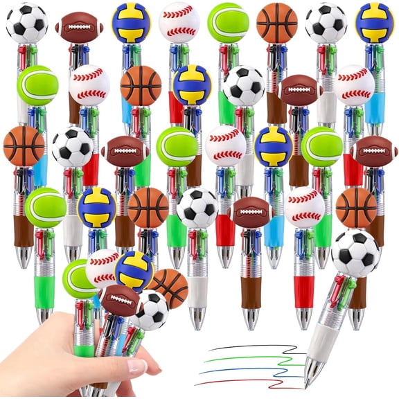 40 pack 4 Color Retractable Ballpoint Pens, Mini Multicolor Cartoon Pens for Party Favors, Gift Bags and Office Supplies
