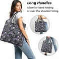 thumbnail image 2 of 5 Pack Foldable Shopping Bag,Skull Flower Halloween Pattern Reusable Grocery Bags with Pockets,Large Reusable Tote Bags with Handles Waterproof & Lightweight, 2 of 6