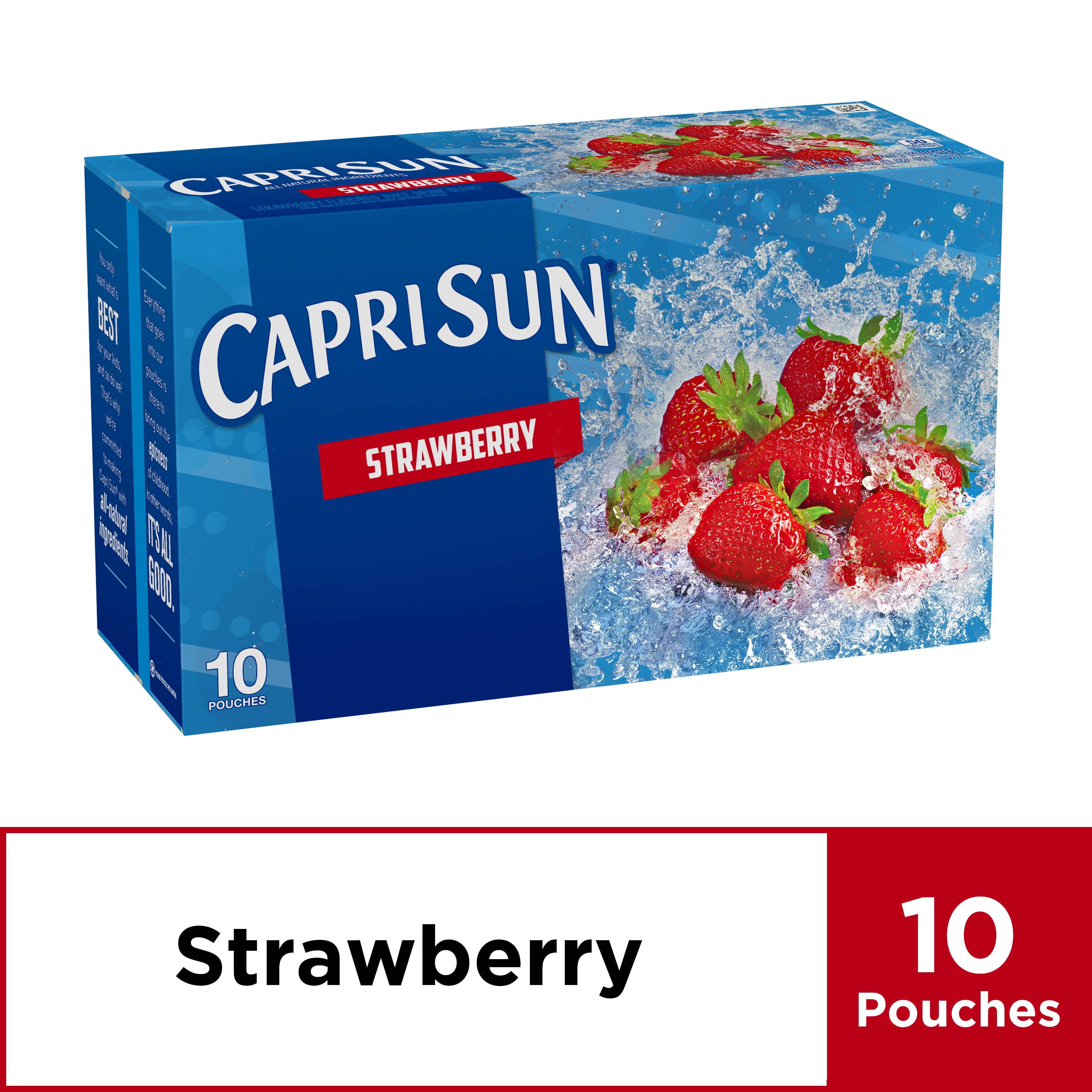 Capri Sun Strawberry Flavored Juice Drink Blend 10 Ct Pouches 600 Fl Oz Box 1394