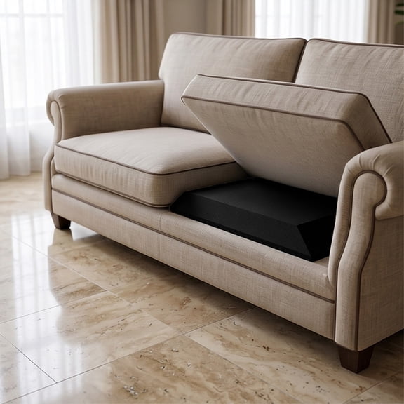 High Density Foam Sofa Cushion Support Insert - Trapezoid Seat Saver for Sagging Pads, Comfort Upgrade for Chairs Sofas Lounges, Black