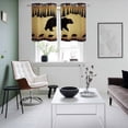 thumbnail image 5 of 2 Panels Kitchen Tier Curtains 39 Inch Length, Black Bear Grommets Window Treatment Curtain, Vintage Animals Farmhouse Pine Brown Forest Thermal Curtains Drapes for Living Room/Bathroom, 5 of 9