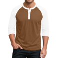thumbnail image 3 of Men’s Athletic Cotton Baseball T-Shirt Three Quarter Sleeve Casual Top, 3 of 8