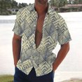 thumbnail image 2 of Men's Summer New Loose Print Short Sleeve Shirt Cardigan Beach Shirt XL, 2 of 5