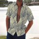 thumbnail image 2 of Men's Summer New Loose Print Short Sleeve Shirt Cardigan Beach Shirt L, 2 of 5