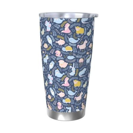 

Goofa Cute Baby Animals for 20 oz Skinny Tumbler Stainless Steel Coffee Mug Slim Vacuum Insulated Travel Cup Car Cup-Without Straw