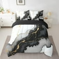 thumbnail image 2 of Erosebridal Splashing Ink Marble Bed in a Bag King Size,Balck Ink Fluid Art Bed Set,Splash Marbling Bedding King Size For Boys,Microfiber Bedroom Decor Reversible,7 Pieces, 2 of 6