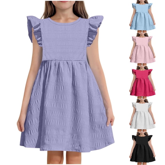 RTKFRFLM Girls Elegant Chiffon Princess Dress Kids Sleeveless Puffy Tulle Party Gown Toddler High-End Summer Special Occasion Dress Sweet Formal Celebration Clothing for Little Girls Pink
