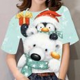 thumbnail image 1 of Camiseta navideña para mujer, camisetas de manga corta con cuello redondo 3d para niñas, moda de Corea, camisetas de Navidad para mujer, ropa de gran tamaño para mujer 2024, 1 of 5