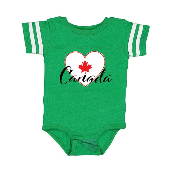 Inktastic Canada-heart and Maple Leaf Boys or Girls Baby Bodysuit