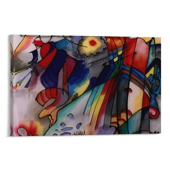 293 (1913) by Wassily Kandinsky Painting Poster Canvas Poster Wall Art Picture Prints Hanging Photo Gift Decor Home Posters Artworks 24x36inch(60x90cm)