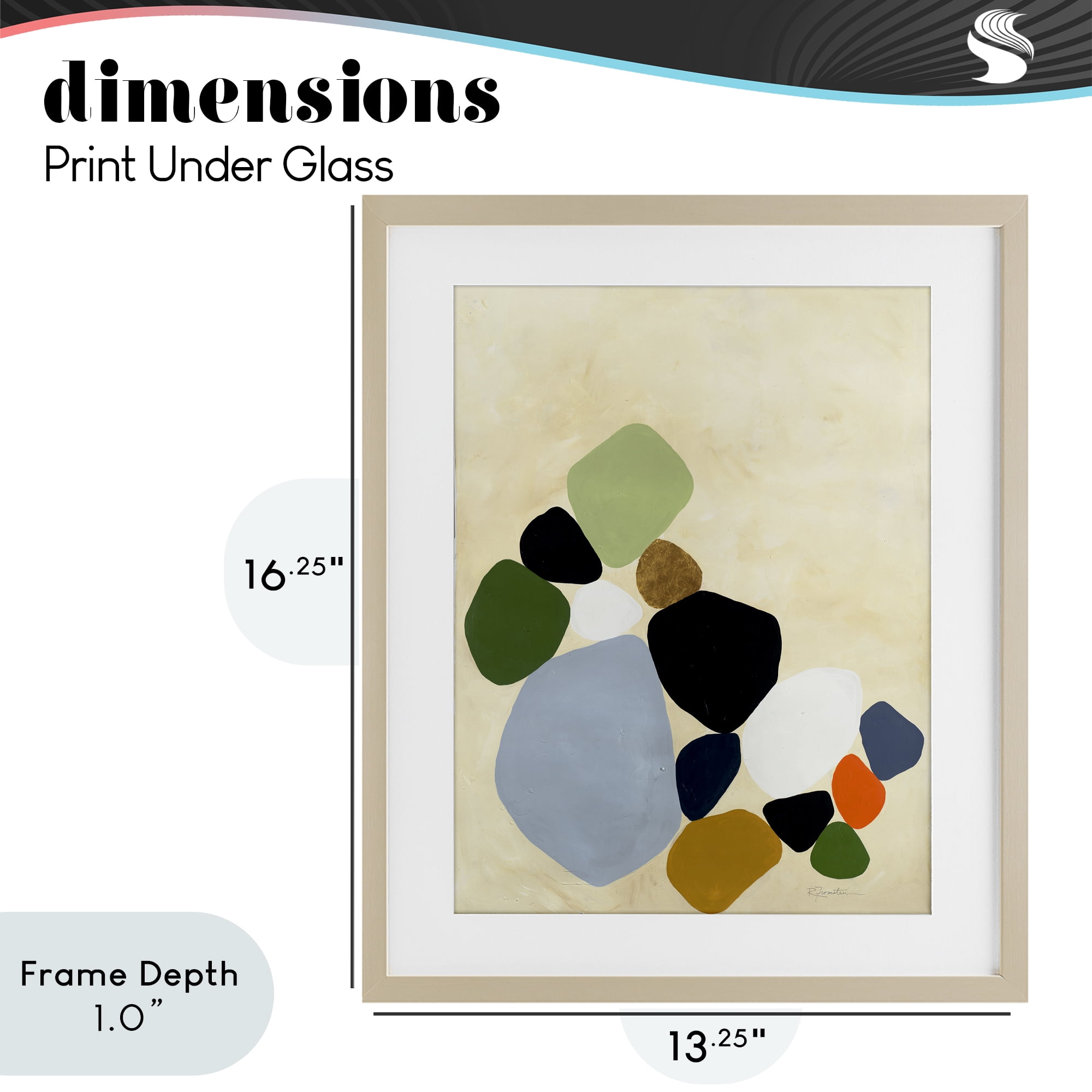 Stupell Industries Balanced Shapes Cluster Birch Framed Print Under Glass, design by Ruth Fromstein