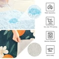 thumbnail image 3 of Yayeee Bath Rug for Bathroom Floor Non Slip Contour Fluffy Soft Absorbent Mat, 20"x24", Green Floral Oranges, 3 of 7