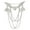 Silver, variant on SmartBy Retro Angel Wing Heart Shirt Suit Collar Tip Lapel Brooch Pin with Chain Tassel