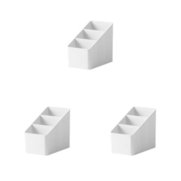 Caja organizadora de almacenamiento de escritorio Naiovety portalápices cuadrado de plástico color Blanco