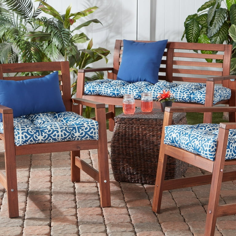 Greendale Home Fashions Canopy Stripe Gray 51 x 18 in. Outdoor Reversible Tufted Bench Cushion Walmart