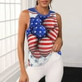 thumbnail image 2 of MidsumdrWomens Tank Tops Summer Floral Camisole Print Sport Round-Neck Independence Day Shirts American Flag T Shirts, 2 of 5
