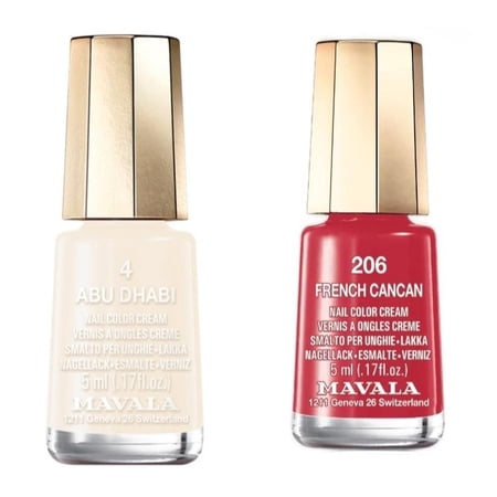 Mavala Mini Nail Polish 5ml - 4 Abu Dhabi - 206 French Cancan - Combi Pack