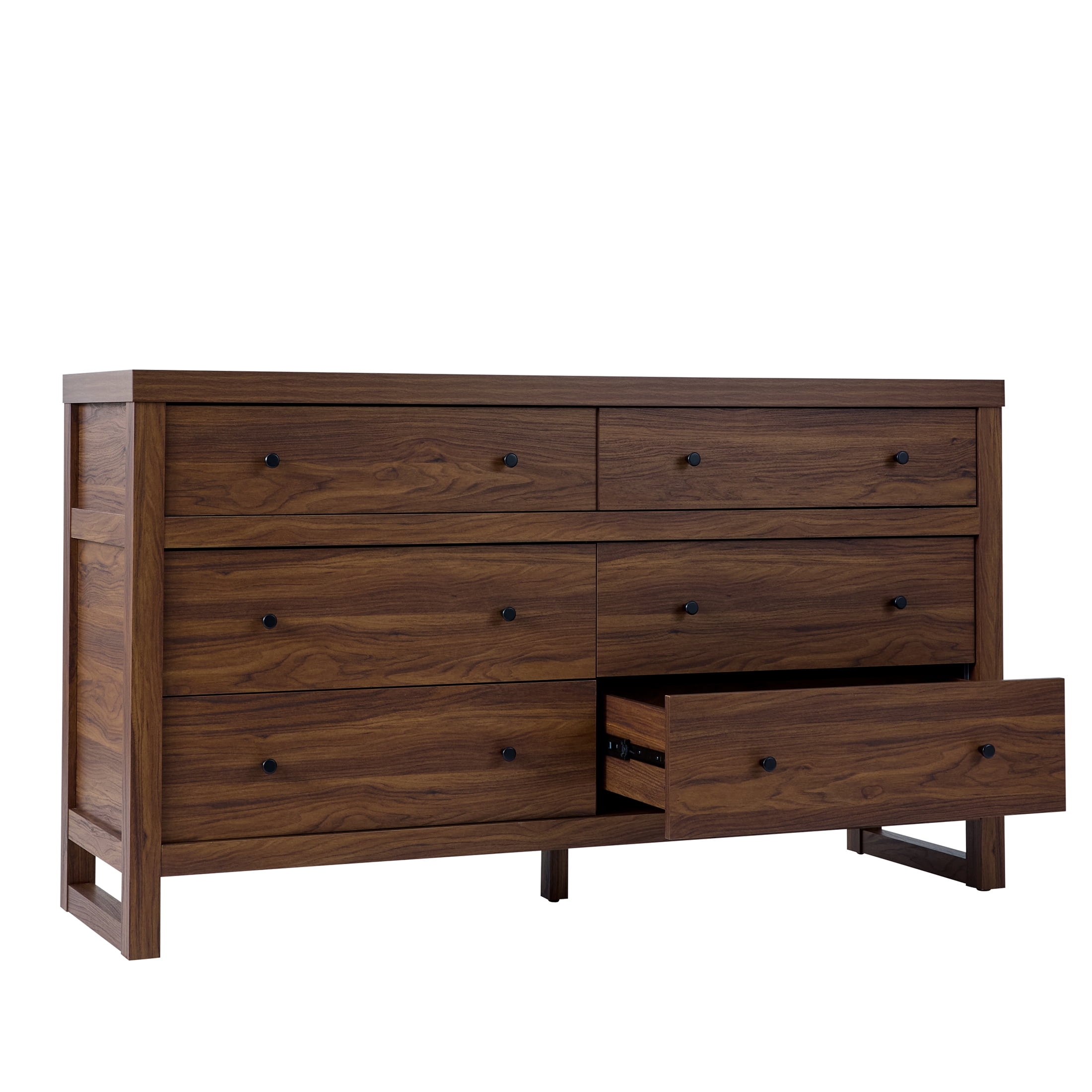 Better Homes & Gardens Ezra 64" Wide 6-Drawer Dresser, Walnut Finish