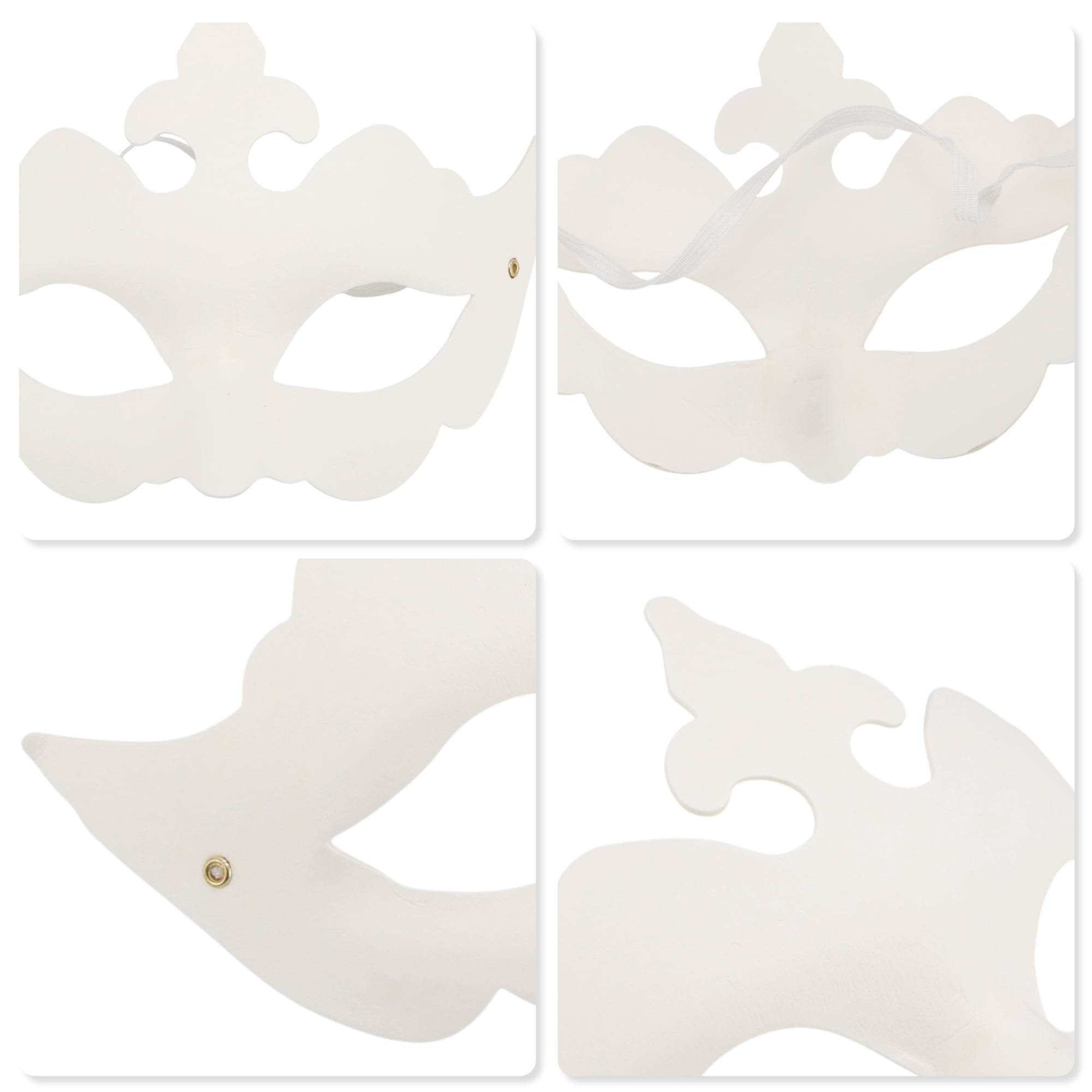 Unique Bargains 1 Pack Elegant Hand-Painted Party Mask White Pattern 9