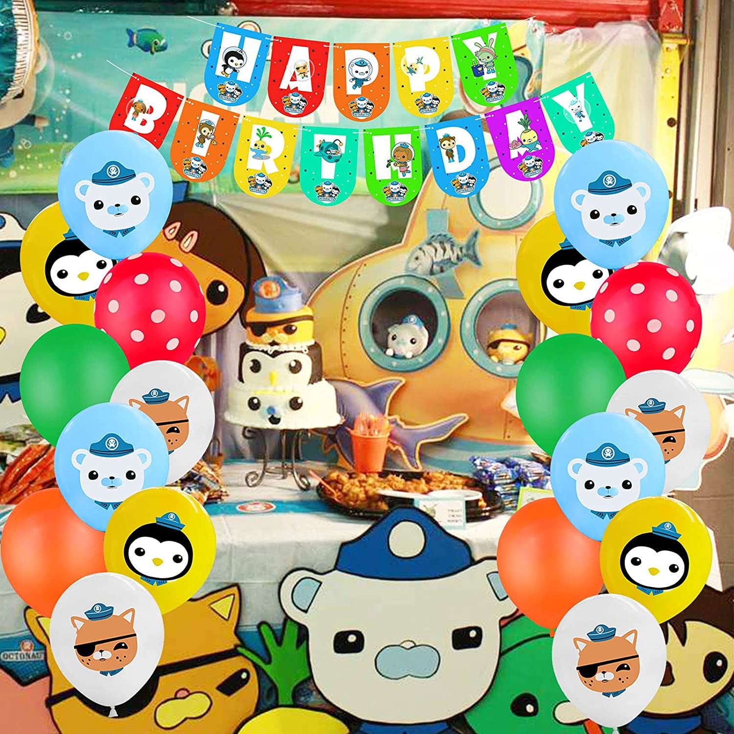 Octonauts Inflatable Balloon Kids Birthday Party Decor Free Air Pumper 