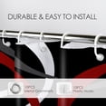 thumbnail image 2 of HVEST Abstract Geometric Shower Curtain, Black and Red Abstract Line Bathroom Curtain Modern Simple Polyester Fabric Decor Curtain with Hooks, 60X72 inch, 2 of 8