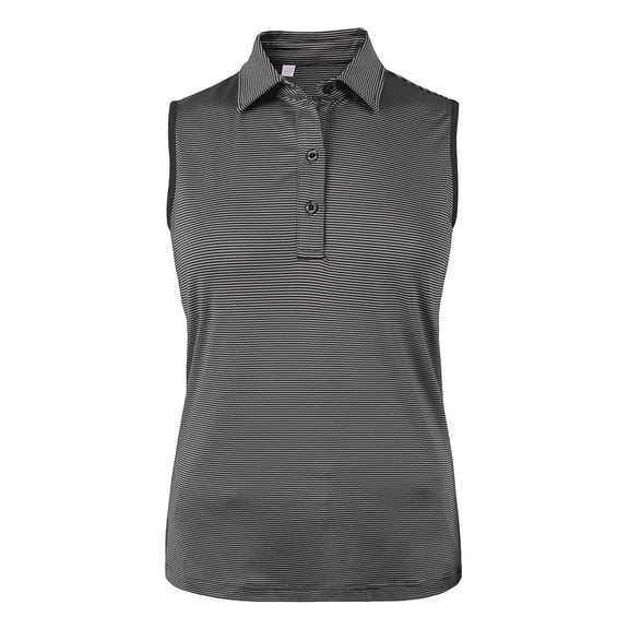 Monterey Club Women's Ultimate 2.0 Pinstripe Jersey Polo Sleeveless #2483