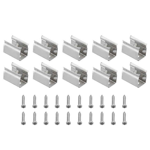 Unique Bargains LED Strip Light Clips Mounting Bracket Fixing Clips with Screws for 4.8mm-6mm Light Cable Ribbon 100 Pack