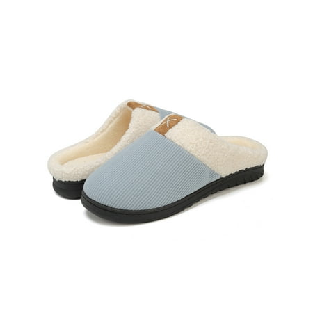 

Fangasis Women Anti-Slip Slipper Slip On Lightweight Home Shoe Bedroom Comfort Clog Slippers Striped Blue 5.5-6