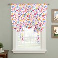 thumbnail image 2 of Colorful Polka Dot Tie Up Curtain Valance for Window, Adjustable Rod Pocket Window Curtains Shades, Rainbow Watercolor Polka Dots Light Filtering Valance Drapes for Cafe Living Room Bedroom 42"x54", 2 of 9