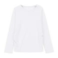 thumbnail image 4 of ABPWLY Clearance Shirts for Girls Shirts for Kids Casual Crewneck Soft Breathable Sports Tunic Tops Cute Solid Long Sleeve Tops Girls Tops(Size:5 Years), 4 of 7