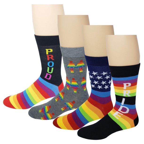Different Touch 4 Pairs Men WOmen LGBT Gay Pride Proud Rainbow