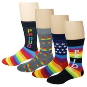 4 Pairs Men WOmen LGBT Gay Pride Proud  Rainbow Novelty Dress Socks