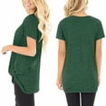 thumbnail image 6 of SWQZVT Women's Round Neck Tshirts Lady Summer Tops Womens Fashion Going Out Shirts Casual Trendy Solid Green Tee 2XL, 6 of 6