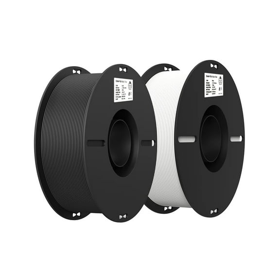 PLA Filament 1.75mm PLA 3D Printer Filament, 2kg Fit Most FDM Printer White And Black Value Pack 2 Spools Pack ,Smooth and Stable
