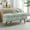 Loop yarn-Cyan, variant on Furniliving Modern Upholstered Button Tufted Storage Ottoman Entryway Bench, Ivory