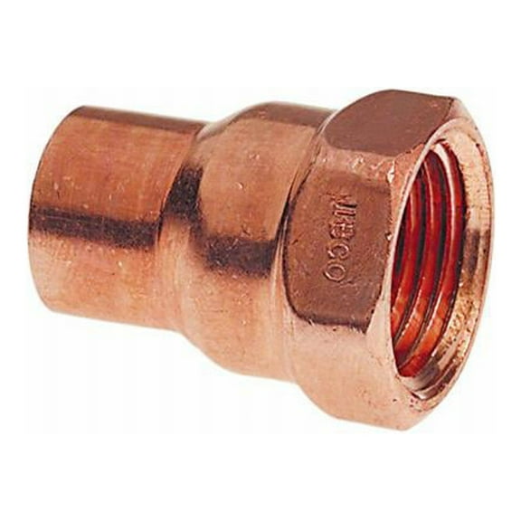 Nibco W01050D Copper Pipe Adapter, 1/2 x 3/8 In. CxF - Quantity 25