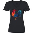 thumbnail image 3 of Inktastic Year of the Rooster Women's V-Neck T-Shirt, 3 of 5